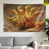 Boho Fox Tapestry Wall Art Bohemian Kitsune Mythology Decor Canvas Print for Living Room Bedroom Jungle Hanging Decoration