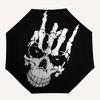 1pc Skull Hand Automatic Open 8-Rib Windproof Umbrella, Travel & Commuting, Suitable for All Seasons, Lightweight Portable,042