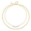 Double Layered Freshwater Pearl Necklace European Style Gold Temperament Necklace For Women