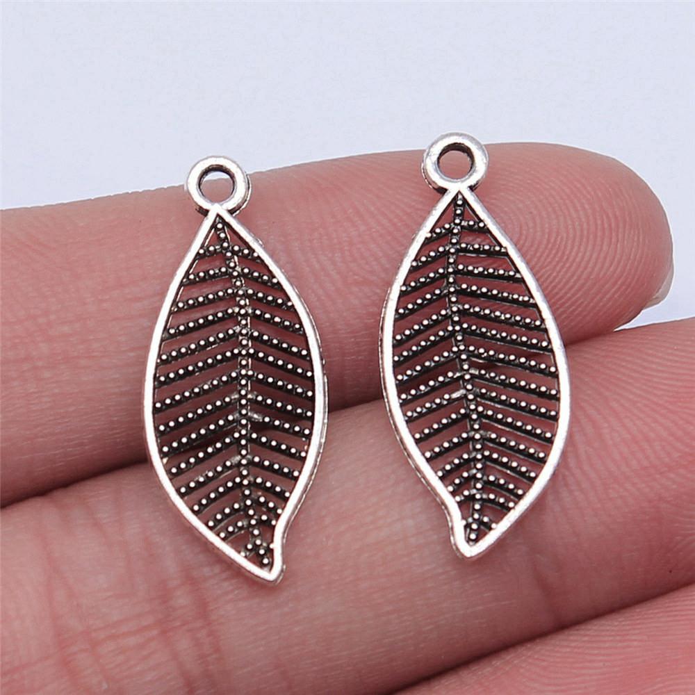 

Подвеска в виде листа, женская бижутерия, массивная креативная фурнитура A33-40pcs-27x11mm