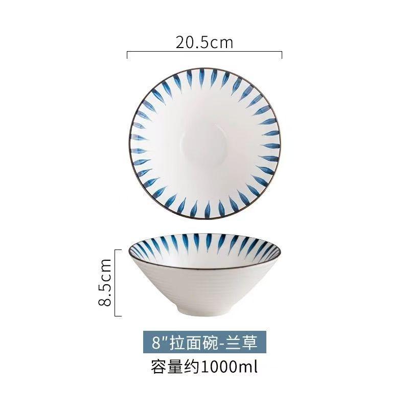 Japanese-style Douli Bowl Ceramic Tableware Big Soup Household Large Ramen Bowls Bucket Hat Trumpet Dinnerware Restaurant