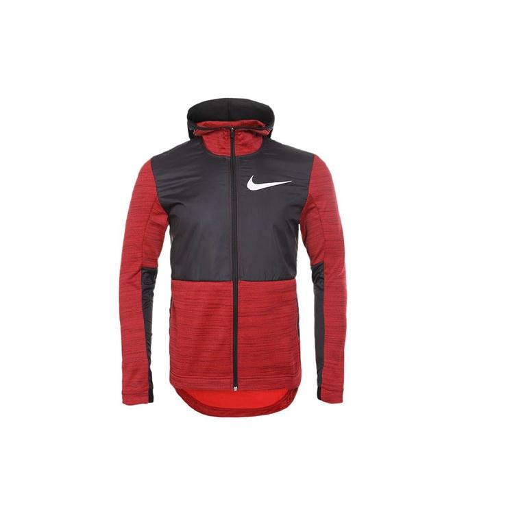 Nike Dri-FIT Basketball Sports Splicing Fleece Lined Knit Hooded Jacket Red Men s 857045-657 S