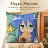 Anime LLucky Star Cushion Cover Natural Linen Organic Fabric DoubleSided Printing Sofa Home Decor Gift Pillow Case