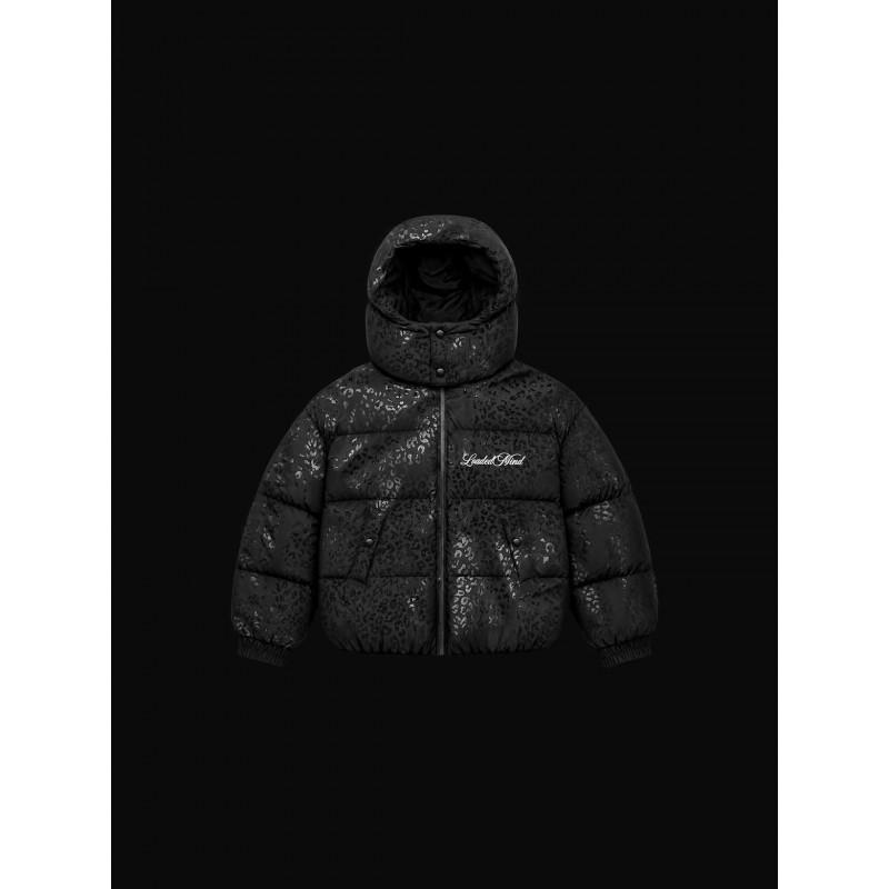 Street Vintage Winter Puffer Jacket Leopard Print Zip-Up Thick Warm Unisex Outdoor Coat