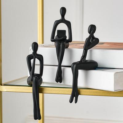 Statua Pensatore Dorato Scultura Decorativa Astratta Ornamento per Migliorare la Concentrazione Scrivania Ufficio Mensola Soggiorno Camera da Letto Decorazione