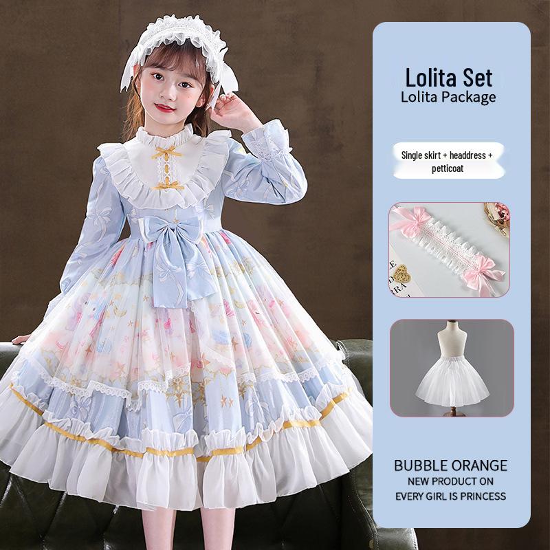 Lolita Princess Long Sleeve Birthday Dress for Girls - 2026 Spring Collection