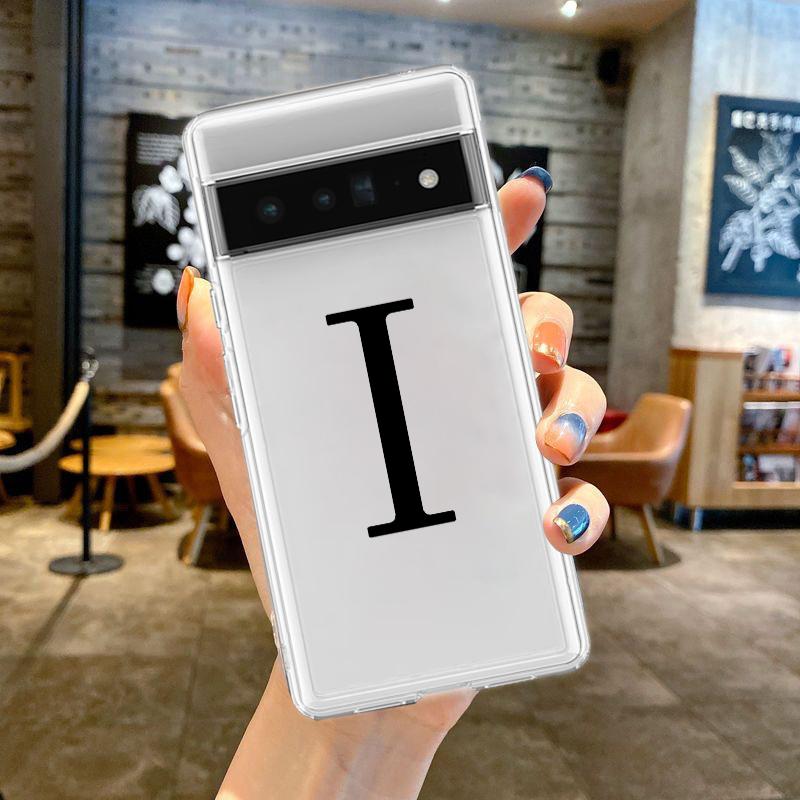 For Google Pixel 10 Pro 10A Phone Case Pixel 9 Pro XL Pixel 8 Pro 9A 8A 7A 7 6A 6 Pro Soft TPU Cover Initial Letter A Z Fashion