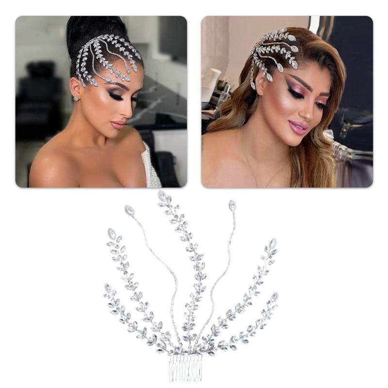 Rhinestones Crystal Hair Comb Jewelry Bridal Modern Headdress Blingbling Hair Jewelry Bride Wedding Party