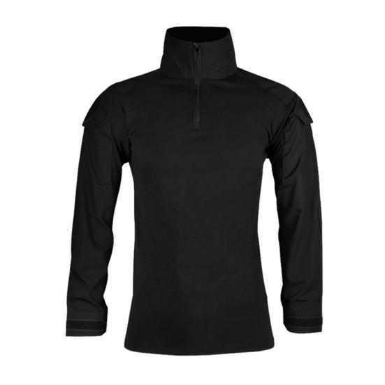 Men Tactical Shirt Long Sleeve Military Combat Shirt Quarter Zipper Stand-Up Collar Shirt for Outdoor Paintball Airsoft Cycling Hiking