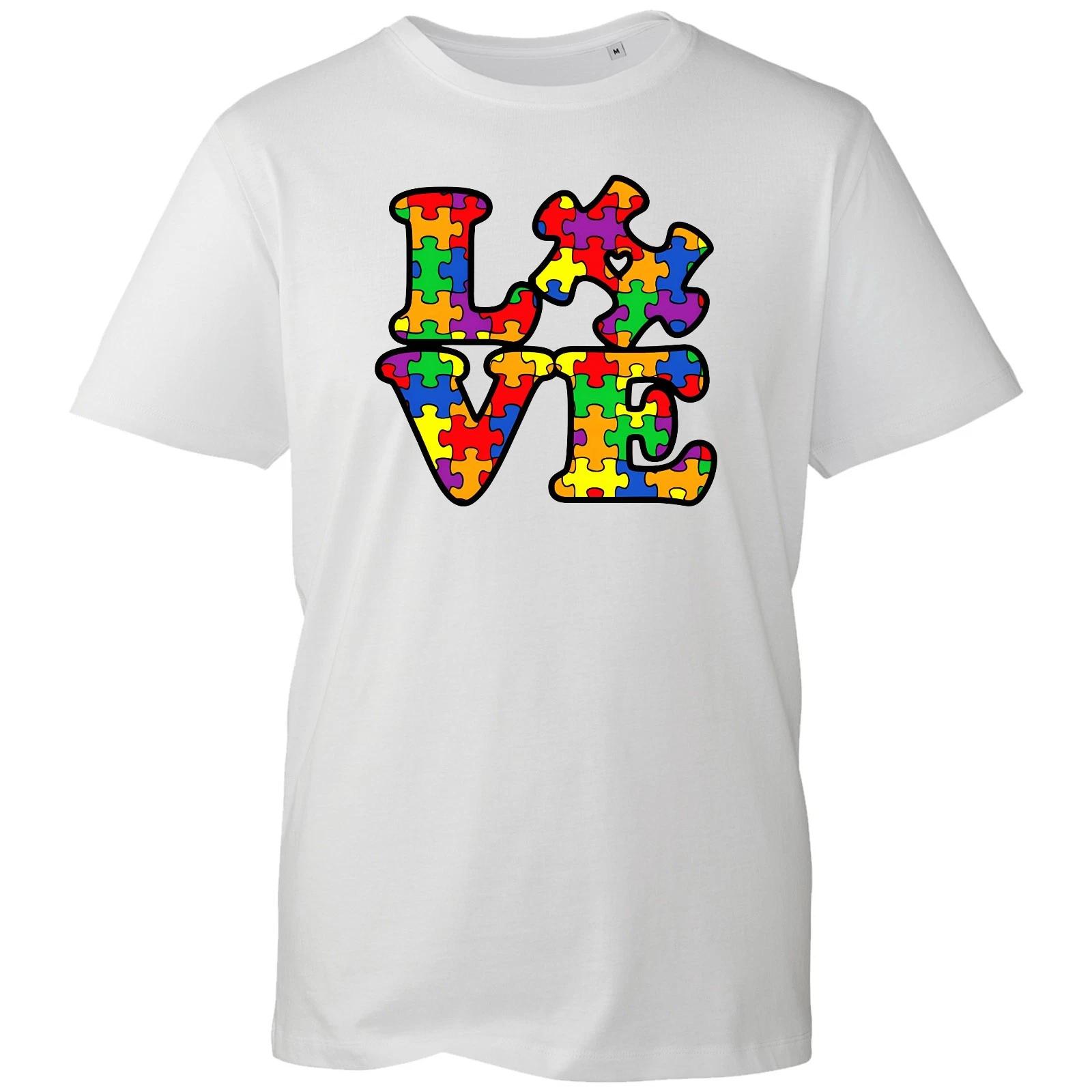Love Puzzle T-shirt Autism Awareness Health Support Top Men s Unisex Gift Tee S