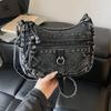 Vintage Denim Crossbody Bag Women's Multi-Pocket Single Shoulder Small Square Bag