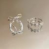 Fashion Bow Ribbon Rings For Women Girls Sweet Cute Geometric Bow Opening Adjustable Rings Wedding Party Jewelry Gifts