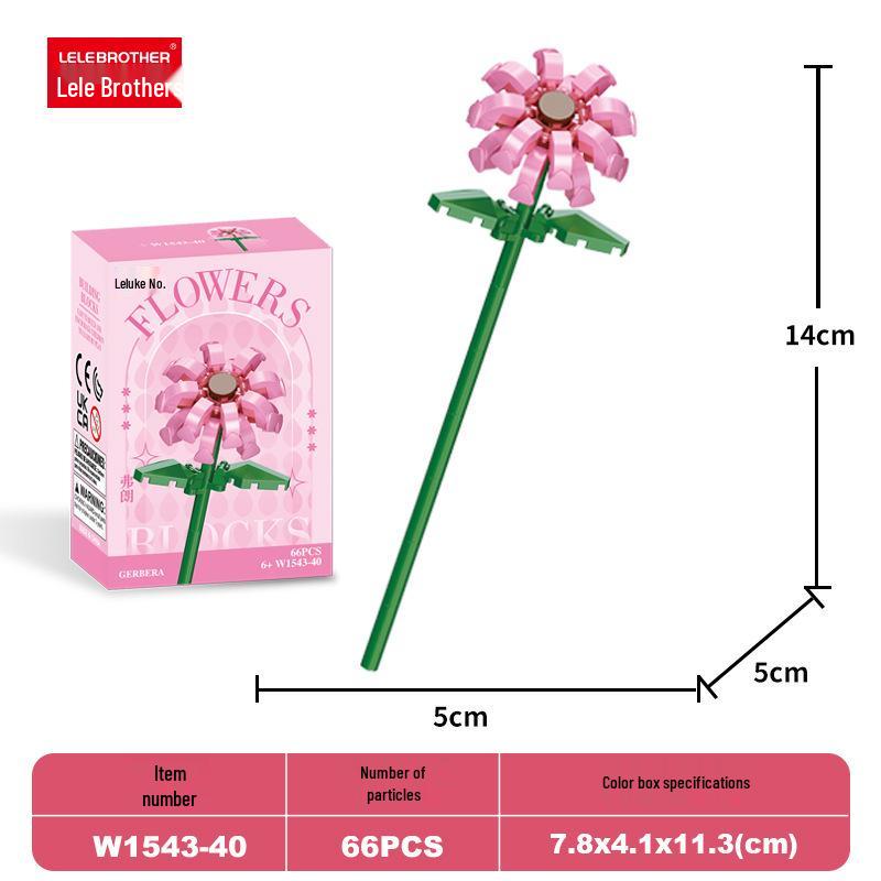 Lele Brothers Fresh Flowers Building Blocks Puzzle Toy for Girls