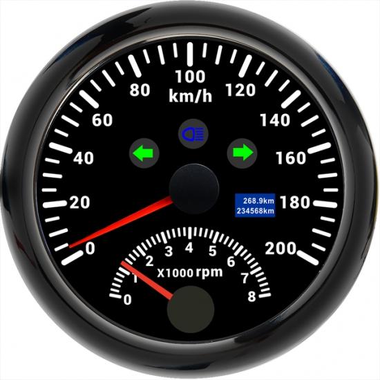 New 85mm Digital Car Truck Boat GPS Speedometer Gauge 0-200KM/H 0-120kmh Speed Meter Tachometer 8000RPM for Car Boat ATV