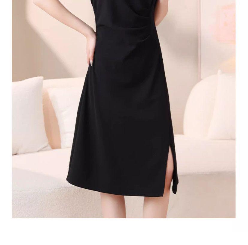 Plus Size Summer Women's Casual Irregular Polo Dress - Mid-Length Slimming Style
