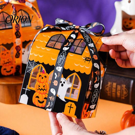 Kids Party Supplies 10 Pcs Halloween Treat Boxes, Cute Small Favors Box, Castle Festival Boxes House Shaped Gift Container for Candy Cookie