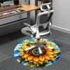 1pc Sunflower StainedGlass Office Round Area Rug, Under Office Chairs Bedroom Living Room Home Decor, Room Deco