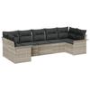 7 pièces de Canapé de Jardin avec Coussins Gris Clair en Rattan Poly, Canapé de Jardin 2 Places avec Rangements &amp; Coussins 3354181