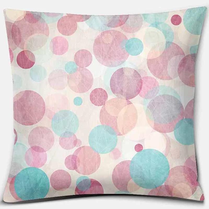 Taie d'oreiller carrée imprimée rose, housse de coussin de canapé, décoration de la maison, voiture