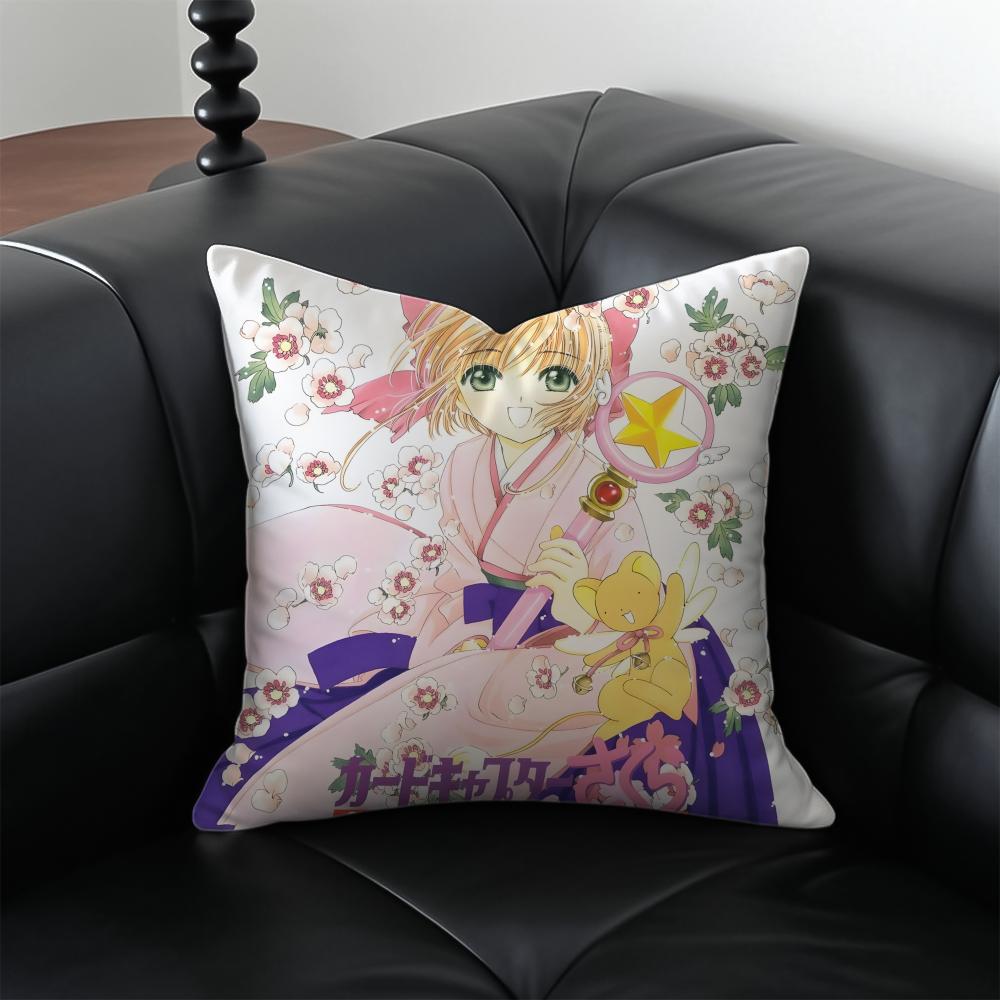 Anime CCardcaptor SSakura Cushion Cover Pillow Case Antidustmite Invisible zipper silky plush cushion