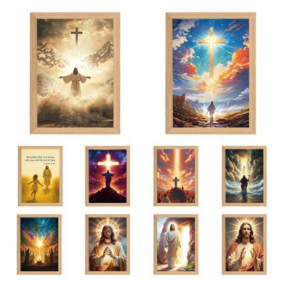 Świecąca Ramka na Zdjęcia Światło LED Sztuka Religijna Lampka Nocna do Domu Dekoracja Ścian i Blatów Światła Dekoracyjne Urodziny Boże Narodzenie Wielkanoc Dekoracje Świąteczne