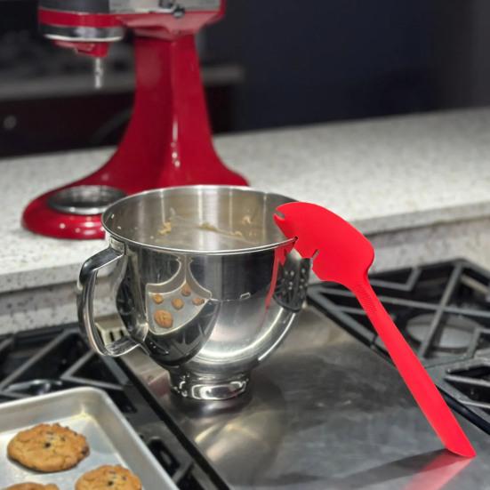 2Pcs/Set Baking Dough Scraper Heat-Resistant Mixing Scraping Batter Silicone Spatula Easy To Clean Kitchen Tool