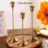 3Pcs Gold Iron Metal Taper Candlestick Holders European Retro Candle Holder Set For Wedding Home Decorate Vintage Candlestick
