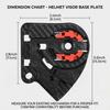 Helmet Visor Base Side Plate Replacement for Sedici Strada 2/3, Motorcycle Helmet Visor Shield, Compatible with LS2 FF397 and FF801 Models