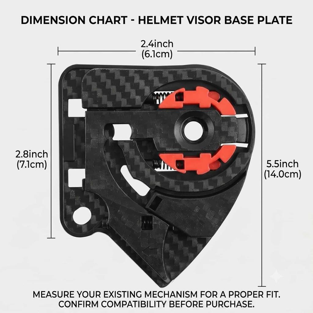 Helmet Visor Base Side Plate Replacement for Sedici Strada 2/3, Motorcycle Helmet Visor Shield, Compatible with LS2 FF397 and FF801 Models