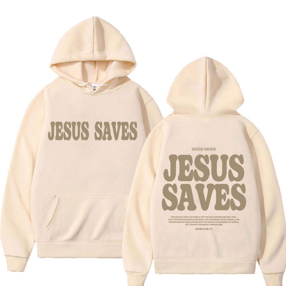 Ästhetische Jesus Rettet Hoodies Christliche Kleidung Druck Oversize Sweatshirts Herren Damen Vintage Warmer Hoodie