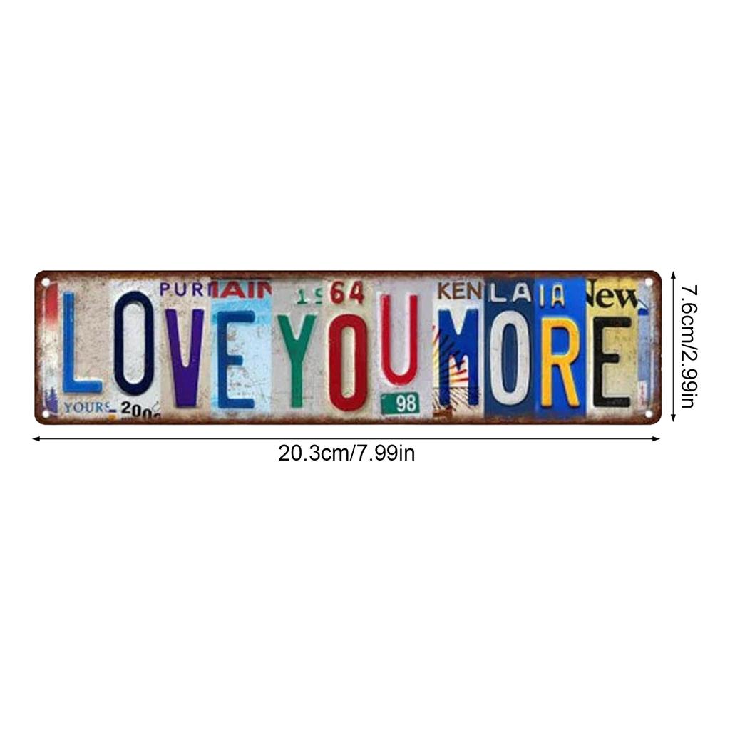 Love You More Wall Decor Metal Sign Home Decoration Suitable For Living Room Bedroom