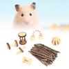 Wooden Small Pet Chewing Playing Biting Toy Set for Hamster Chinchilla Rabbit(seven piece )