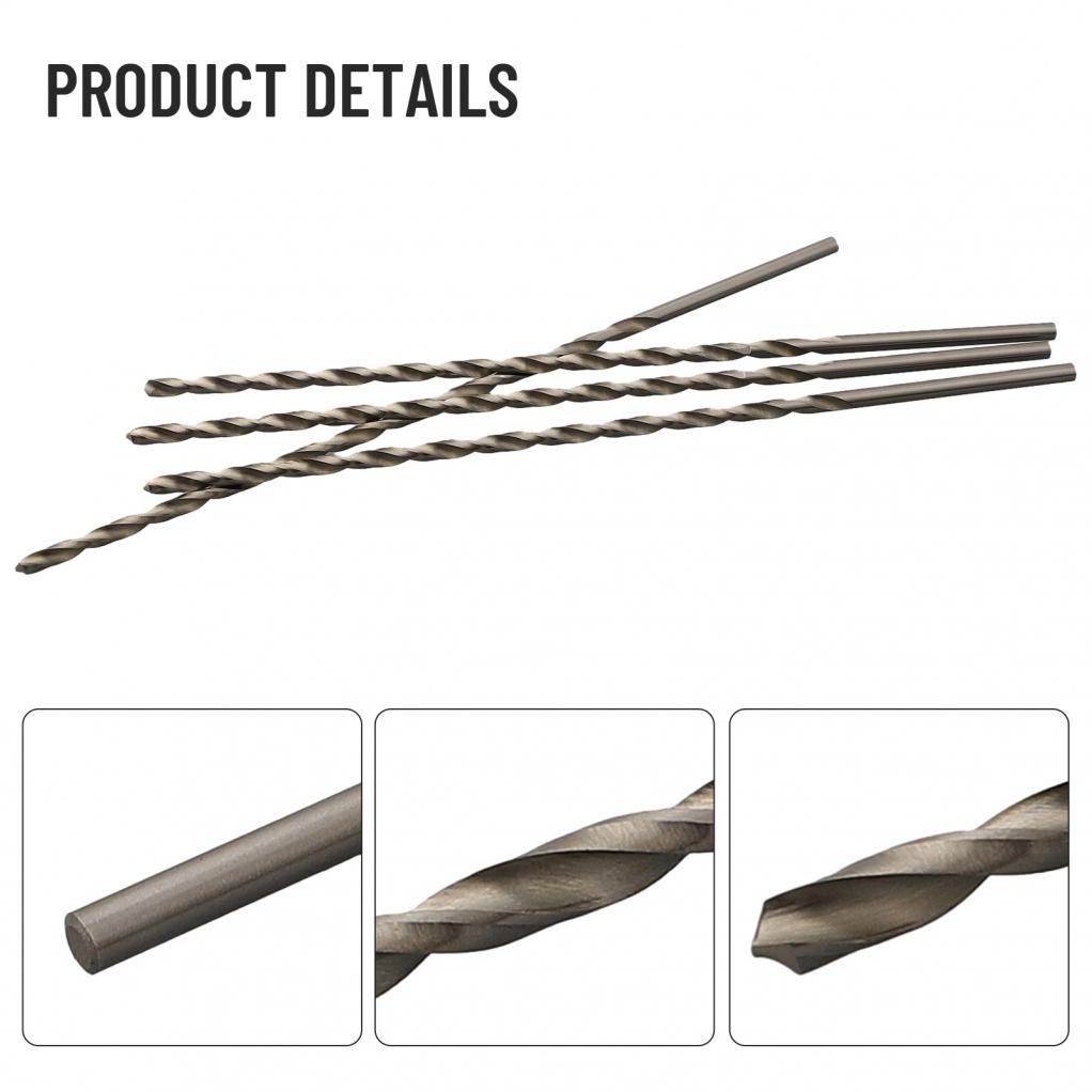 200mm Long High Speed Steel Drill Bits Set of 4 for Metal Drilling
