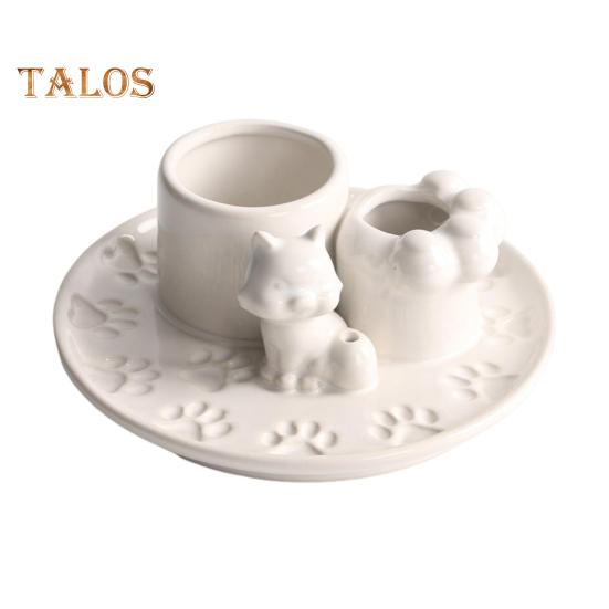 Porte-Palo Santo 4-en-1 Brûleur d'Encens Porte-Bougie Porte-Encens en Céramique Plateau Récupérateur de Cendres pour Méditation Salle de Yoga Chambre