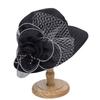 Ladies sun hat spring mesh exquisite handmade big flower top hat summer sun hat retro outdoor gauze hat