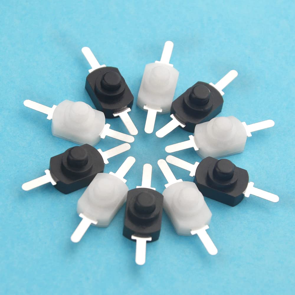 WMYCONGCONG 40 szt. Latarka Włącz/Wyłącz Typ SMD Mini Przełącznik Samoblokujący Przycisk Przełącznik Światło