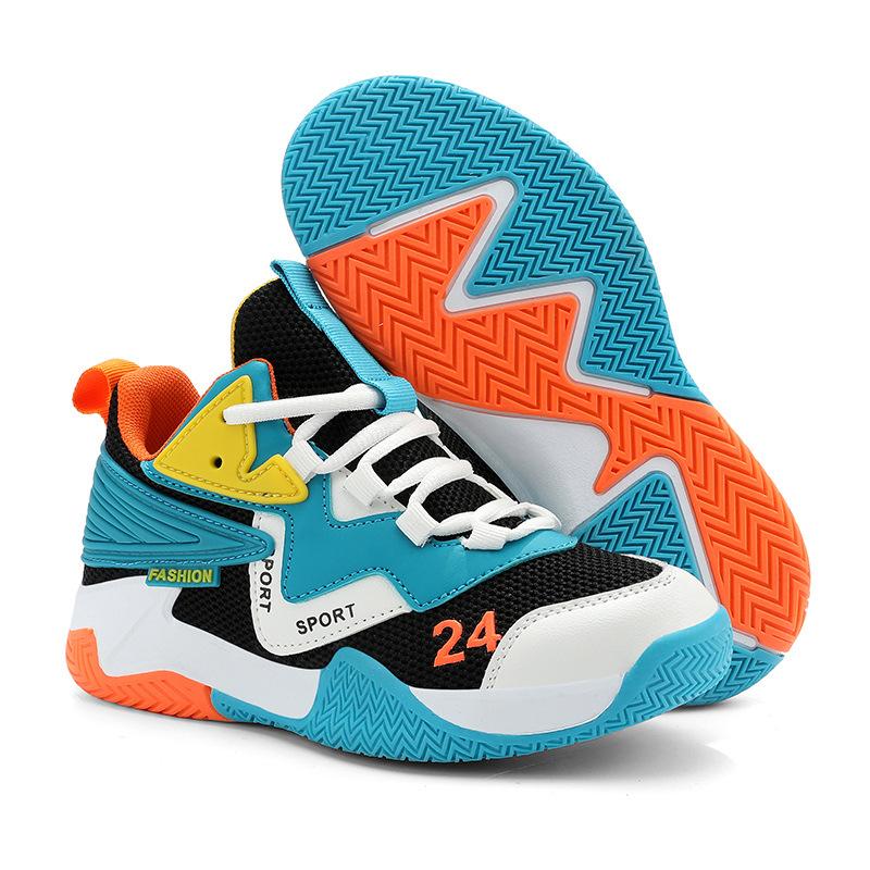 Boys' sports shoes New mesh breathable boys Middle and older children's training actual combat sneakers Casual children's basketball shoes