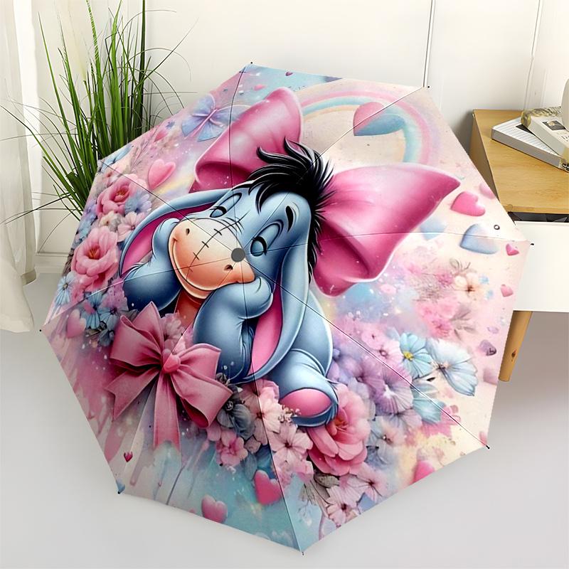 

Winnie and friends Themed Travel Umbrella-8 Ribs Automatic Opening and Closing, Portable Folding Design, Compact and Stylish Umbrella