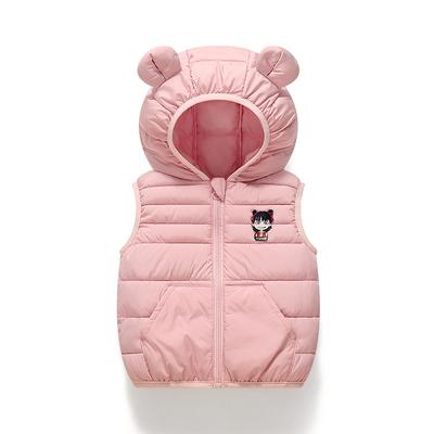 Neue Kinderbekleidung Kapuzen Cartoon Ohr Weste Leichte Baumwolljacke Baby Ärmellose Jacke Jungen und Mädchen Mantel