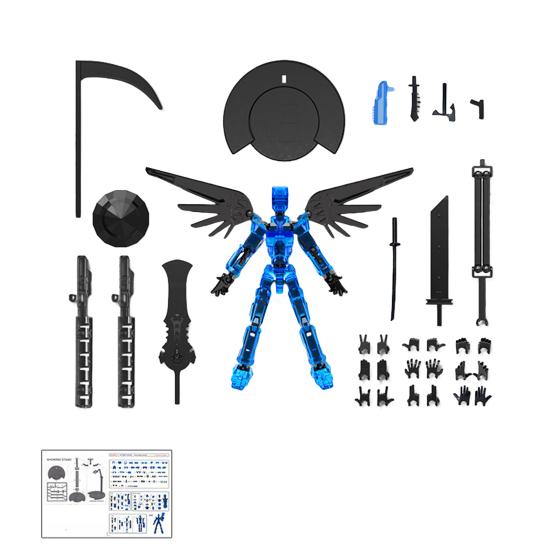 

Фигурка робота с аксессуарами, подвижные суставы, 3D-печатная модель робота, игрушка для снятия стресса, шарнирная фигурка-манекен, украшение для рабочего стола, орнамент очистить синий