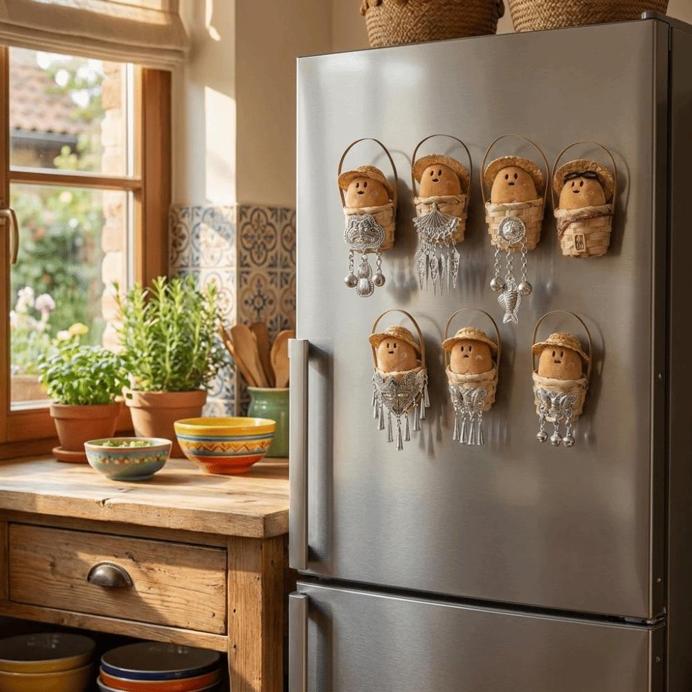 Handmade 3D Plush Potato Fridge Magnet Soft Magnetic Sticker Mini Fridge Sticker Cultural Tourism