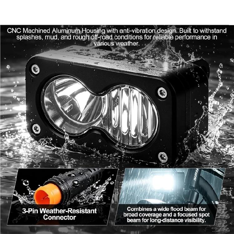 6000-6500K Powerful 20W LED Headlight For Ridstar Electric Motorcycles Commuters Bikes With Easy Plugs Play Setups