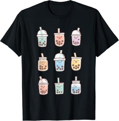 Niedliches Kawaii Boba Anime Bubble Tea Pastell Geschenk Unisex T-Shirt