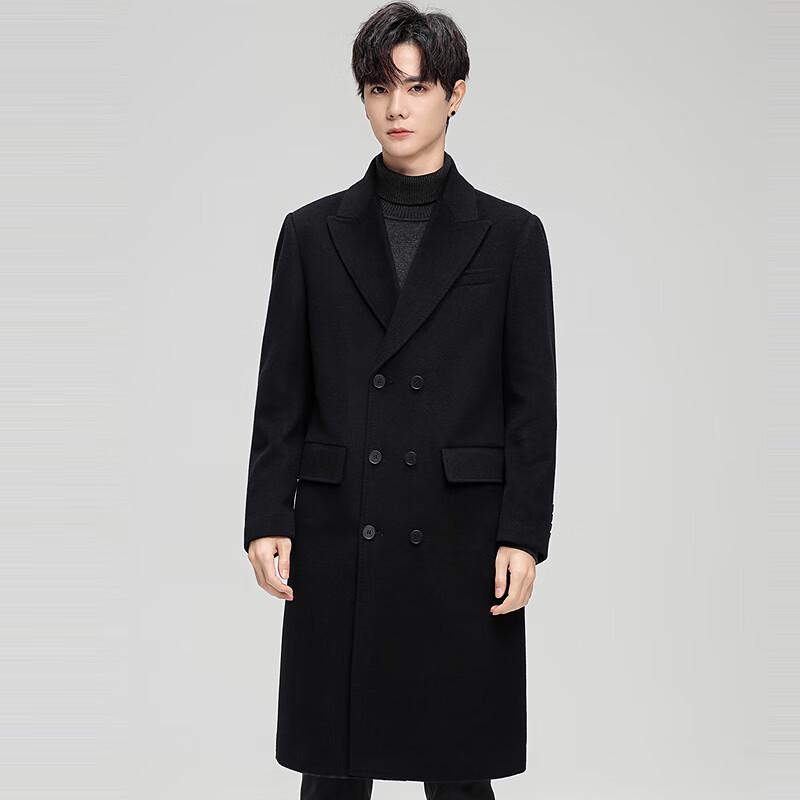 Men's FAPAI Wool & Silk Blend Double-Breasted Overcoat