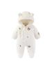 Fleece-Lined Quilted Baby Jumpsuit for Autumn & Winter - 300g Cotton, Hooded Outerwear