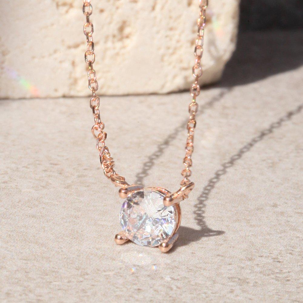92.5 Silver Clothia Crystal Necklace Na0388