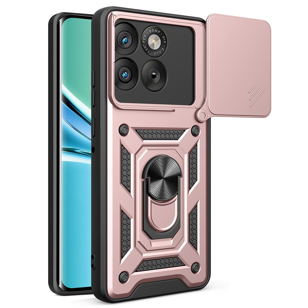 For Motorola Edge 70 5G Case with Slide Camera Lid PC + TPU Kickstand Phone Cover