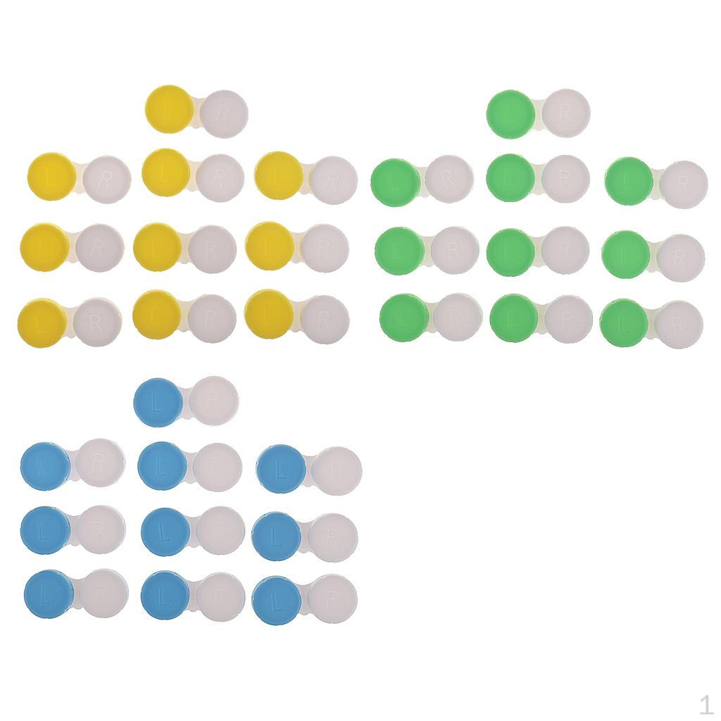 

30 шт. Пластиковые карманные линзы, контейнеры для замачивания, органайзеры, емкости для хранения, баночки, желтый