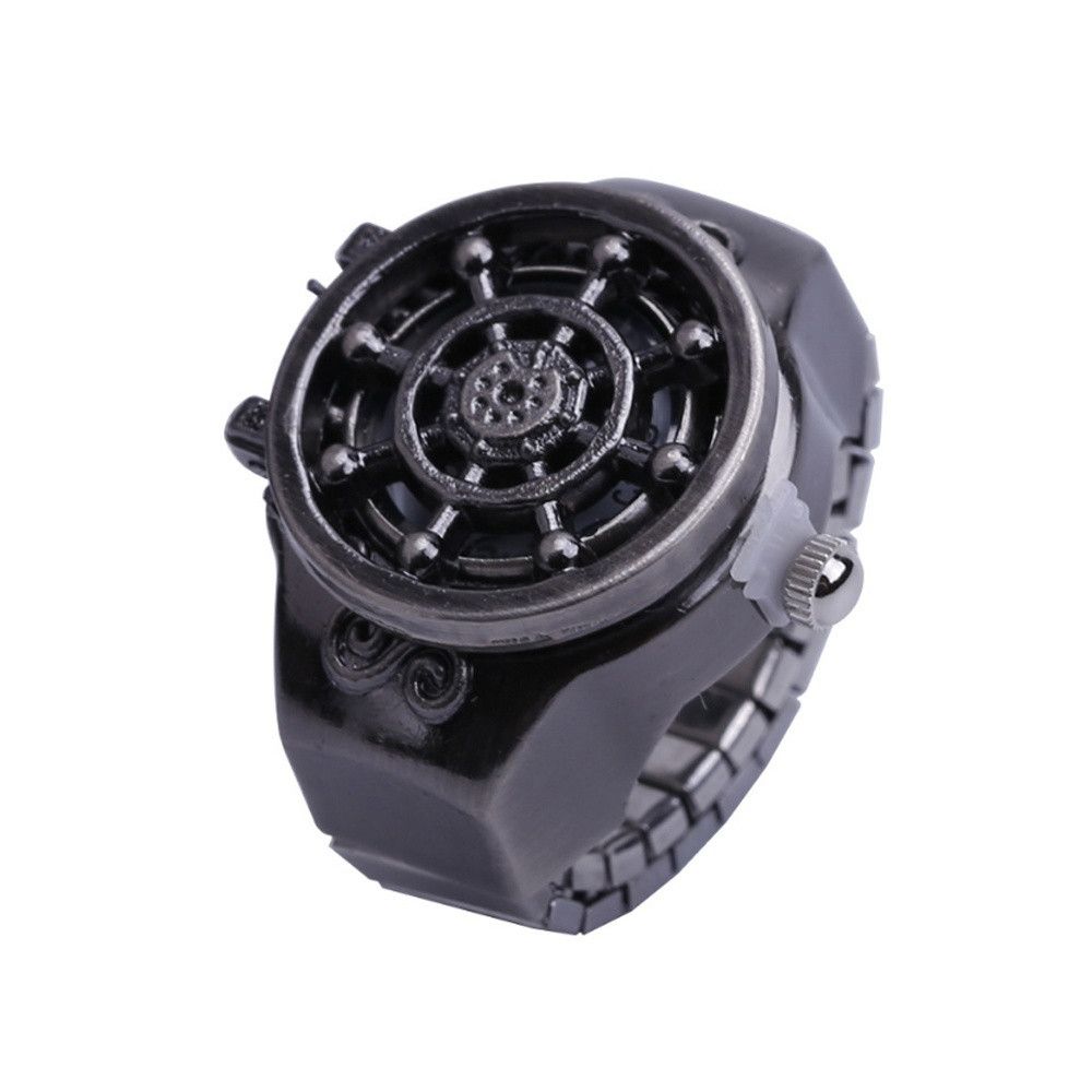 Vintage Antique Zinc Zinc Alloy Bronze Fashion Unisex Ring Watch Rudder Design Finger Watch Jewelry