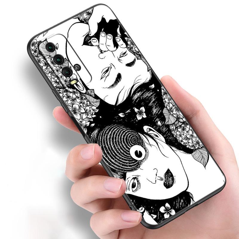 Anime Junji Ito Tees Horror Silicone Phone Case For Xiaomi Redmi Note 11 10 9 8 Pro 11T 10T 10S 9S 8T 9 9A 9C 9T Black Cover